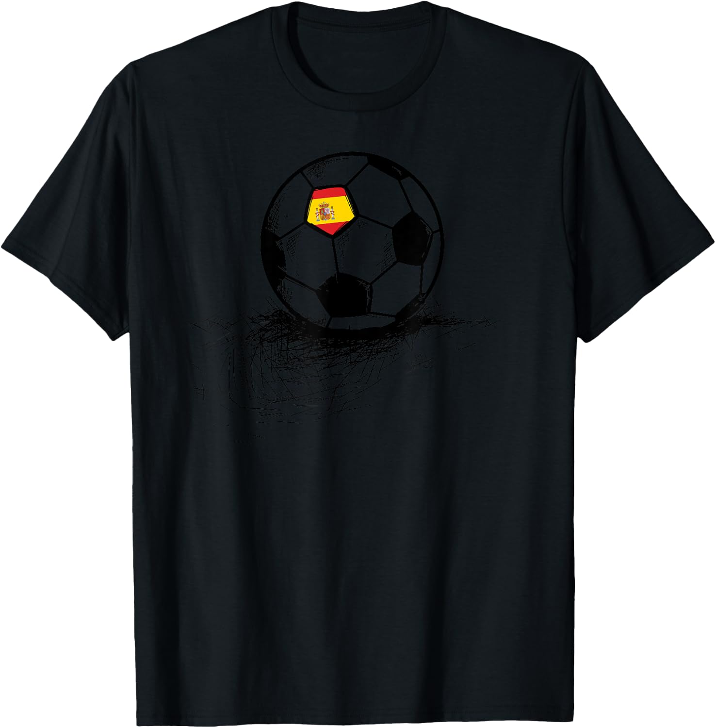 Spain Soccer Ball Flag - Spanish Football Soccer T-Shirt - T-Shirt | Black