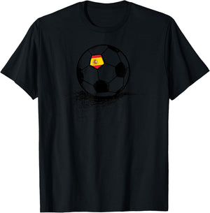 Spain Soccer Ball Flag - Spanish Football Soccer T-Shirt - T-Shirt | Black