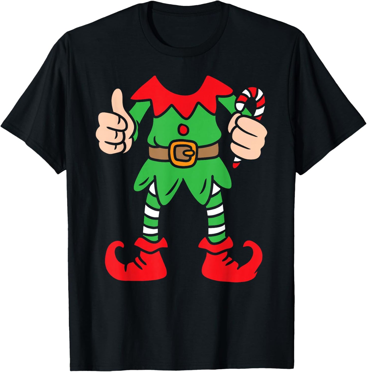 Funny Christmas Elf Outfit Costume Xmas Family Adults Kids T-Shirt - T-Shirt | Black