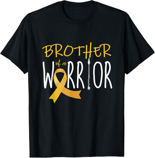 Childhood cancer awareness Brother of a warrior T-Shirt - T-Shirt | Black