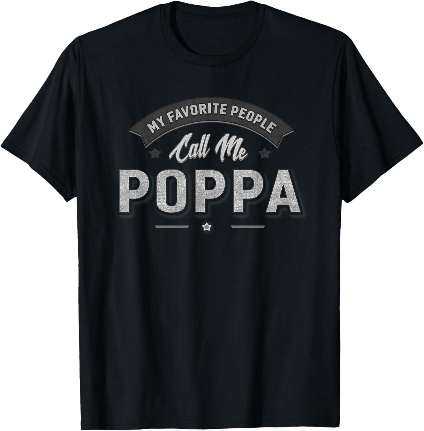 Poppa Grandpa Father's Day Fishing Gift Grandfather T-Shirt - T-Shirt | Black