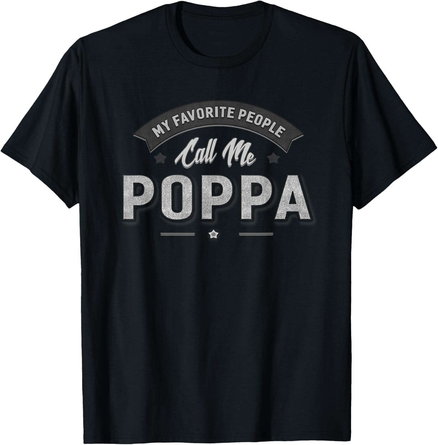 Poppa Grandpa Father's Day Fishing Gift Grandfather T-Shirt - T-Shirt | Black