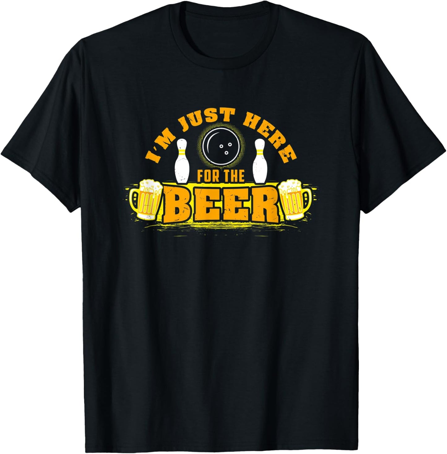 Bowling I'm Just Here For The Beer T-Shirt - T-Shirt | Black