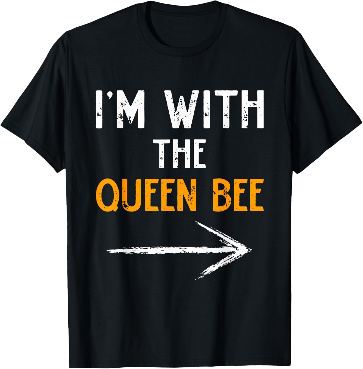 I’m With The Queen Bee Halloween Matching Couple Costume T-Shirt - T-Shirt | Black