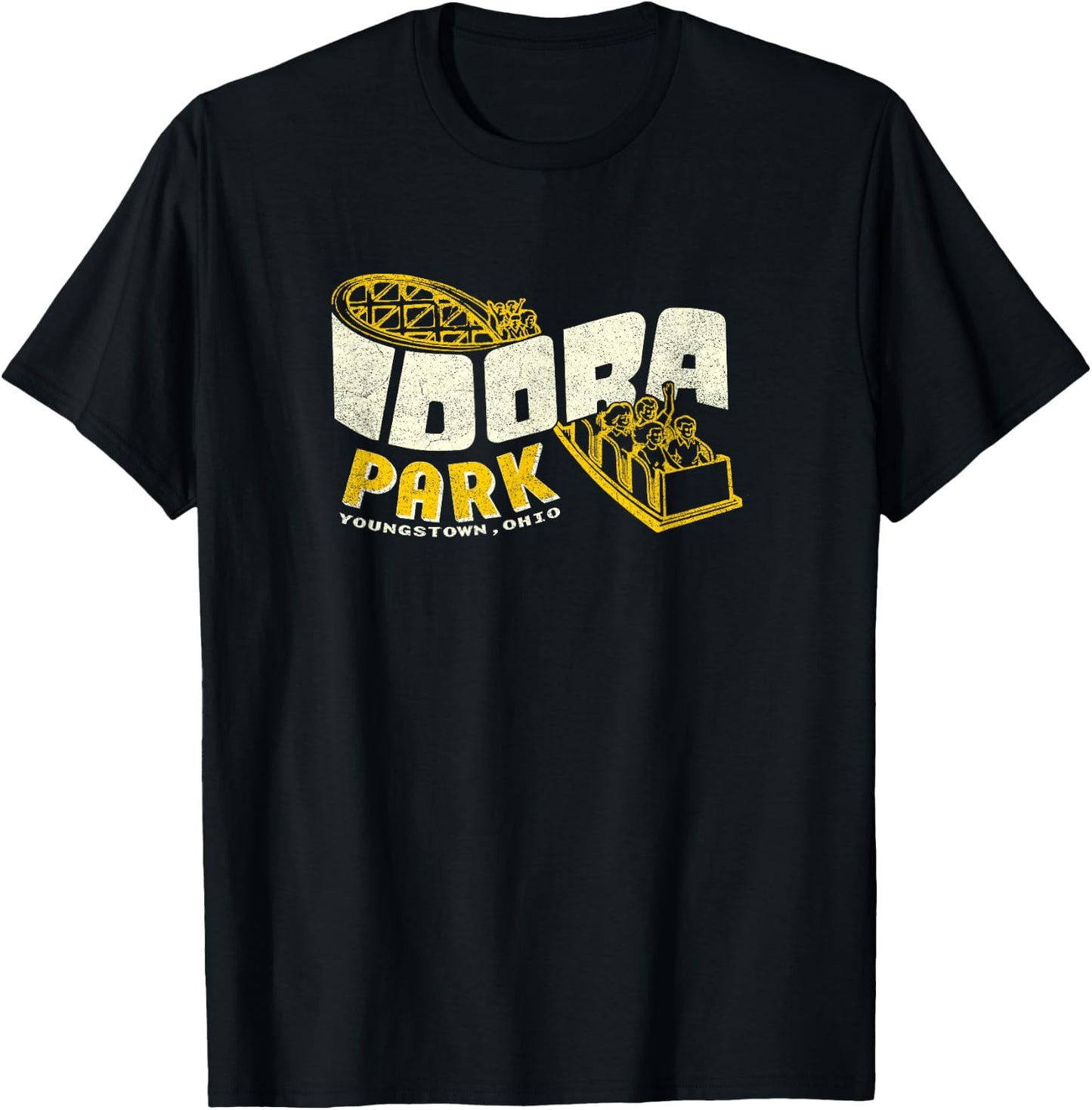 Idora Park Ohio Retro 80s Theme Park Roller Coaster Vintage T-Shirt - T-Shirt | Black