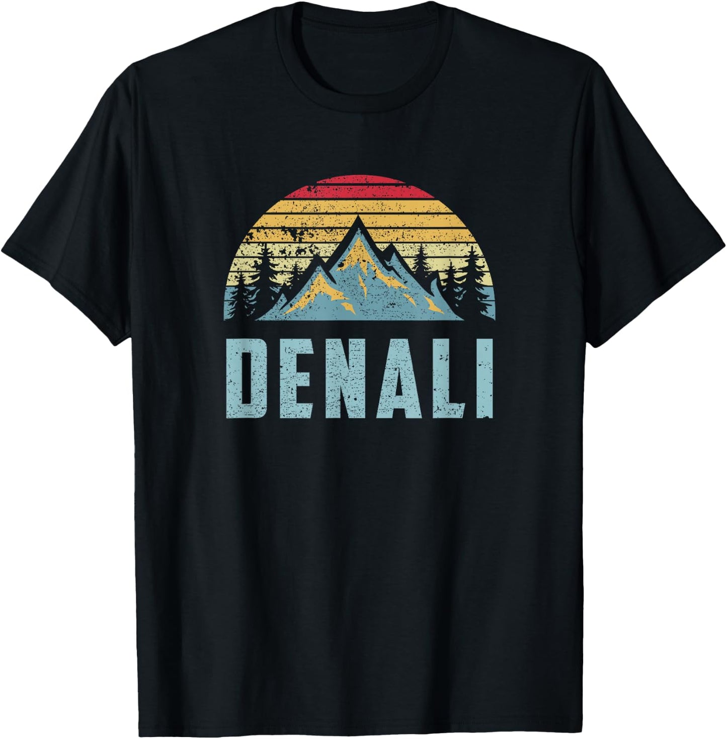 Vintage Mt. Denali National Park Alaska Mountain T-Shirt - T-Shirt | Black