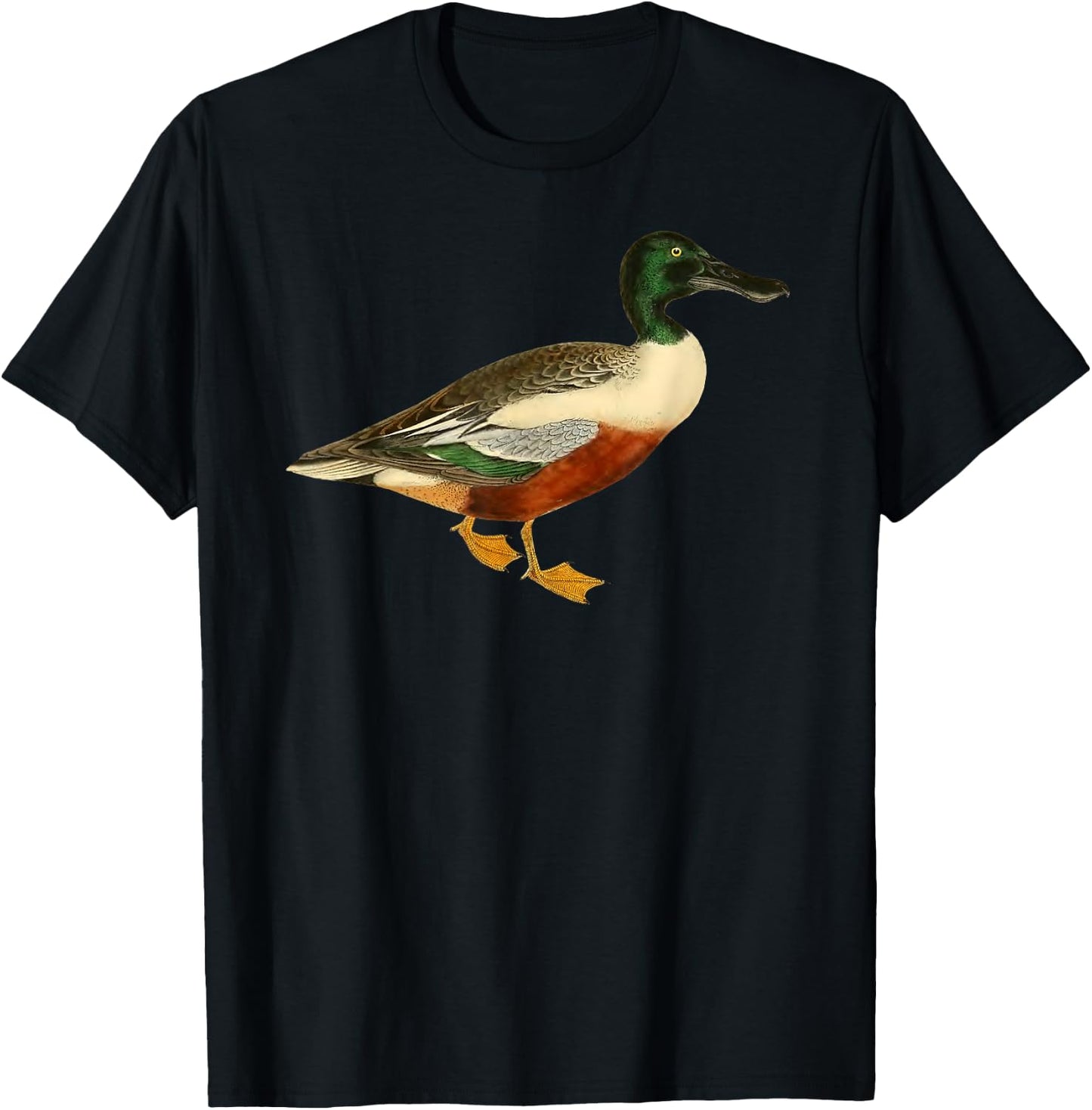Duck Cute Shoveler Duck Vintage Duck Graphic T-Shirt - T-Shirt | Black