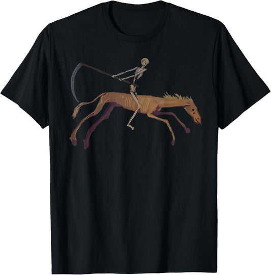 Angel of Death Grim Reaper Horseman of Apocalypse T-Shirt - T-Shirt | Black