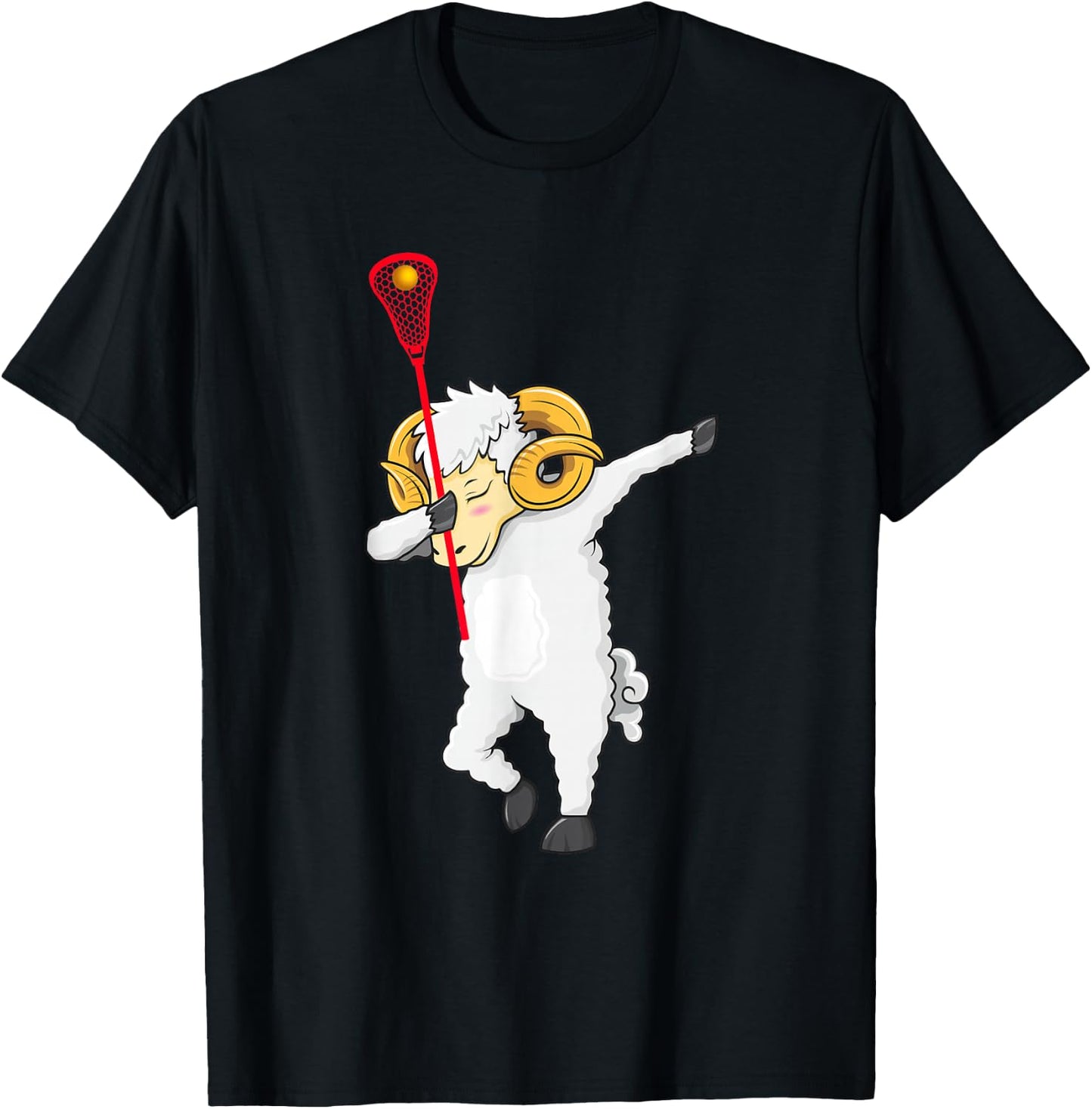 Dabbing Goat Lacrosse Lacrosse Player Goat Dab Gifts T-Shirt - T-Shirt | Black