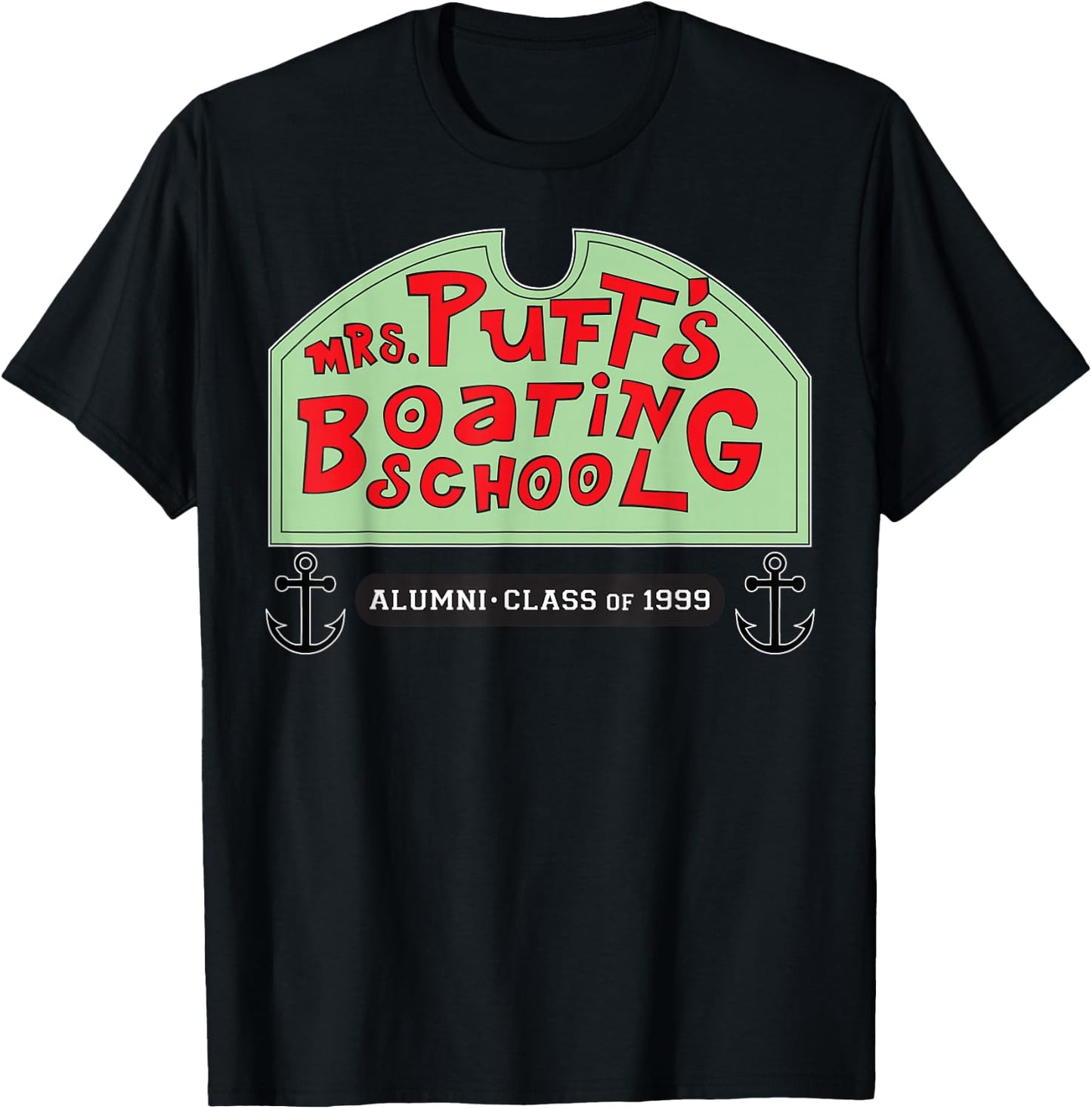 Spongebob Squarepants Mrs Puffs Boating School T-Shirt - T-Shirt | Black