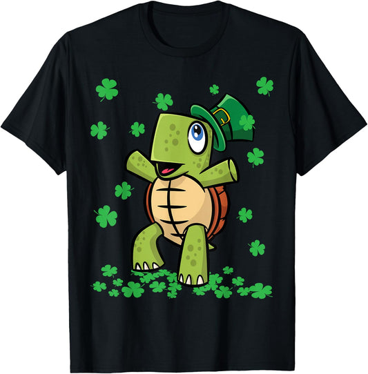 St Patricks Day Irish American Adorable Love Turtle T-Shirt - T-Shirt | Black