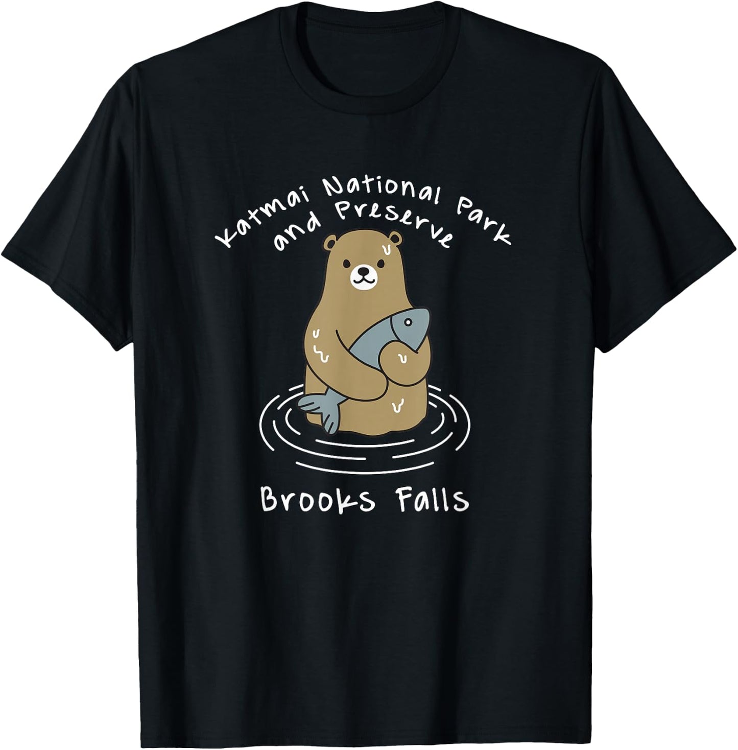 Katmai National Park Preserve Brooks Falls Bear Watching T-Shirt - T-Shirt | Black