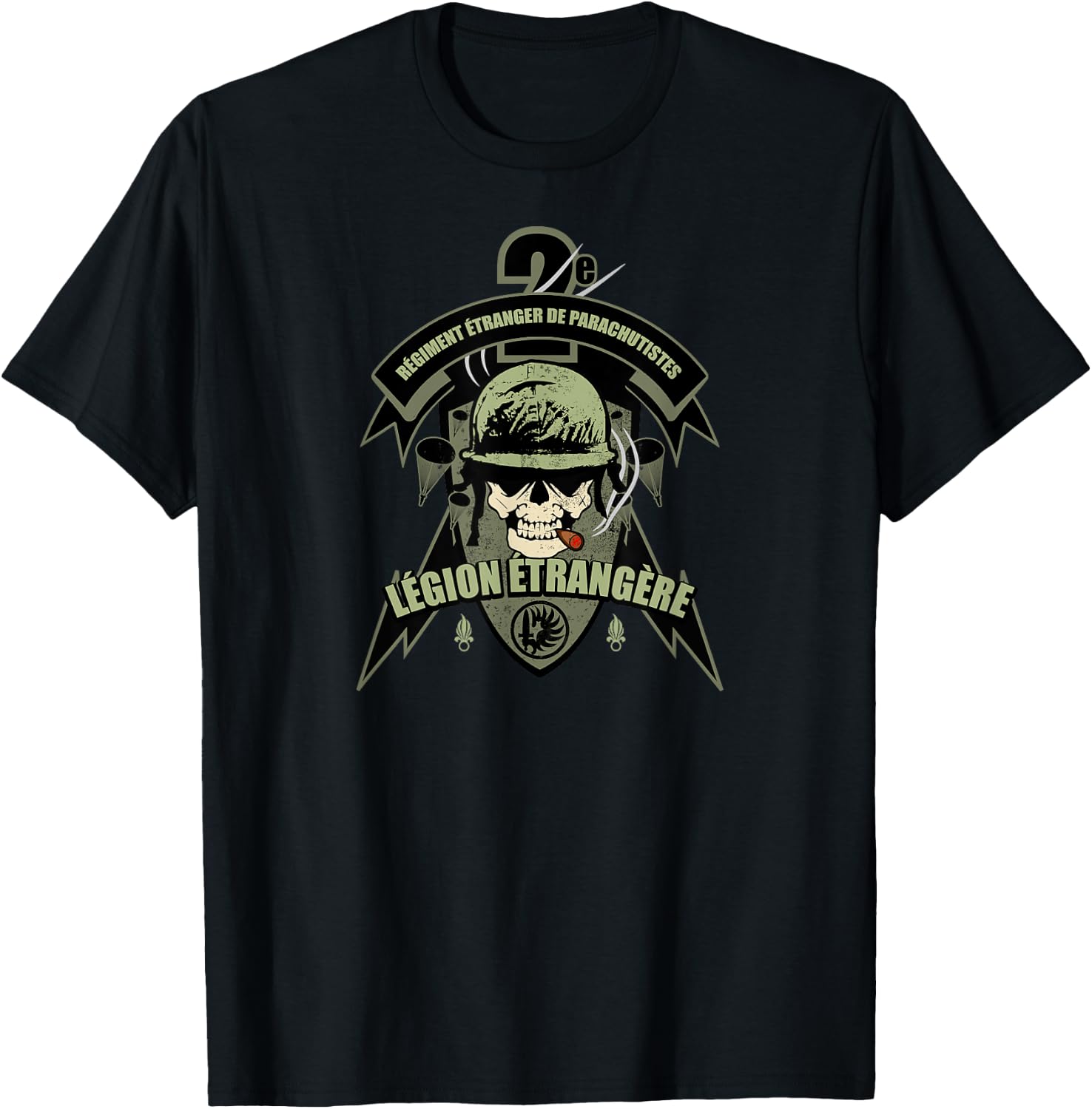 French Foreign Legion Paratrooper - 2 Rep (Subdued) T-Shirt - T-Shirt | Black