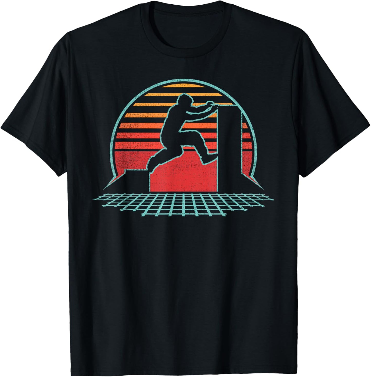 Parkour Retro Vintage 80s Style Freerunning Gift T-Shirt - T-Shirt | Black