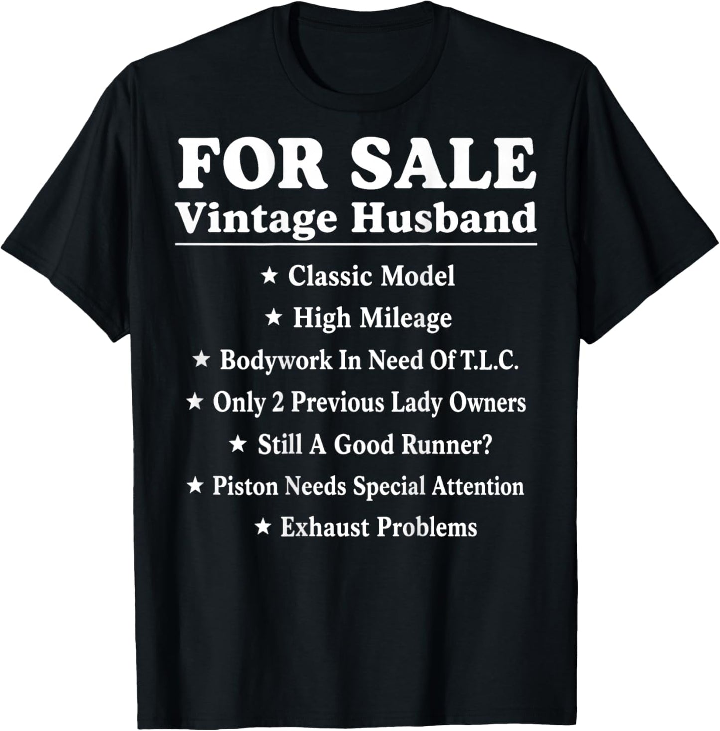 (ON Back) for Sale Vintage Husband Classic Model T-Shirt - T-Shirt | Black