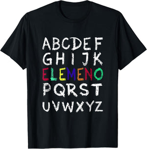 ELEMENO Alphabet-Funny Preschool Kindergarten-School Teacher T-Shirt - T-Shirt | Black