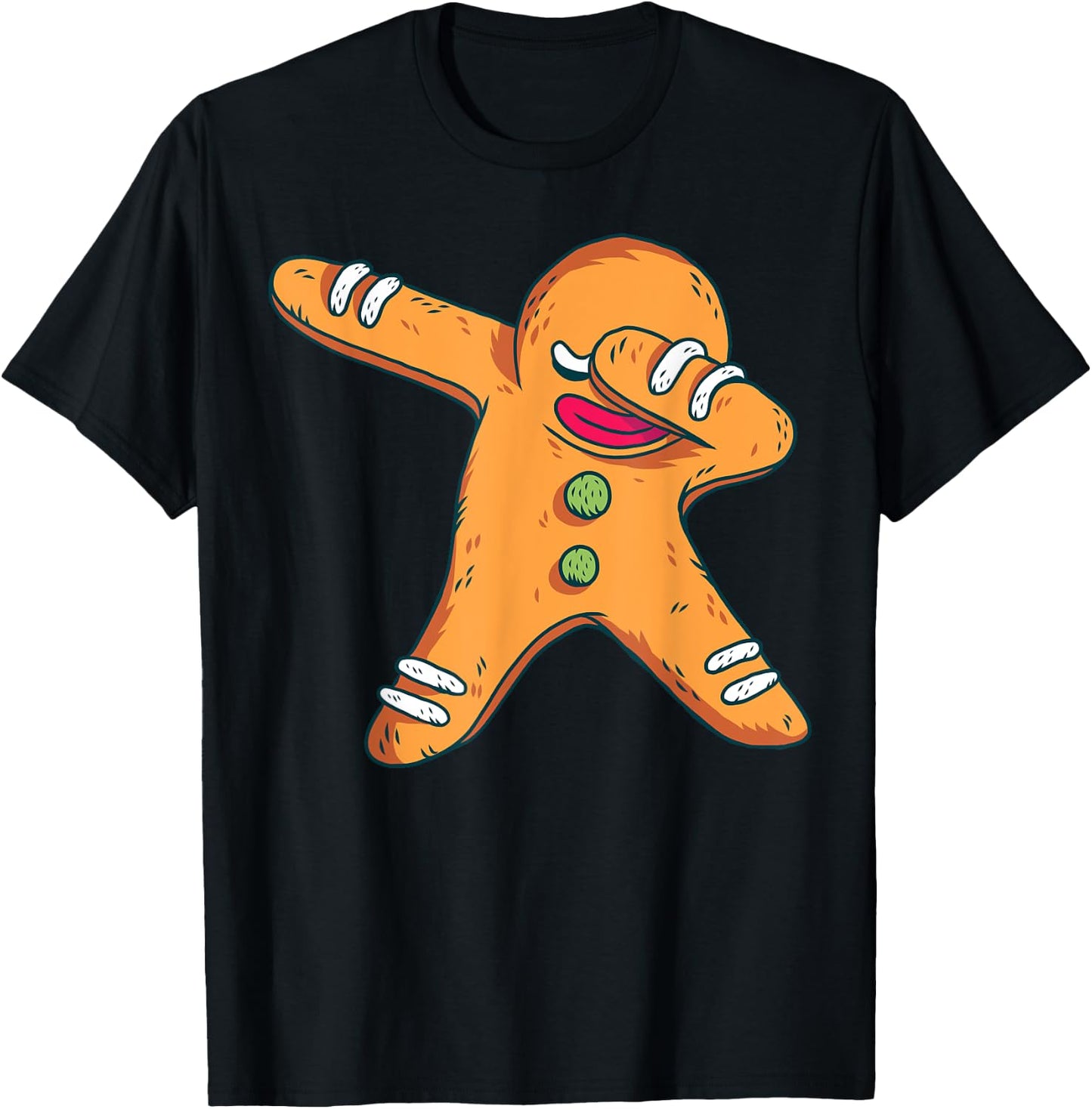 Christmas Pajama Cookie Dabbing Shirt Funny Family Pajamas T-Shirt - T-Shirt | Black