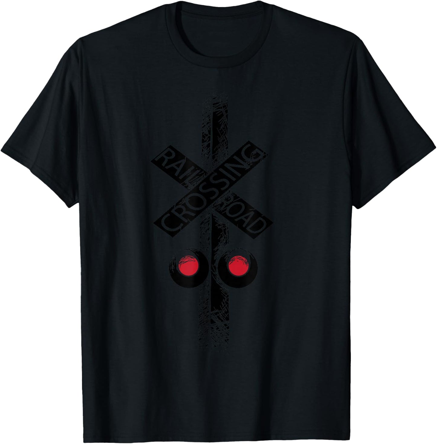 Railroad Crossing Shirt | Cute Road Sign Crossing Gift T-Shirt - T-Shirt | Black