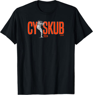BreakingT Tarik Skubal - Cy Skub Detroit Baseball Blue Small T-Shirt - T-Shirt | Black
