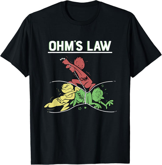 Ohms Law Funny Shirt.Electrical Electronics Engineer Funny T T-Shirt - T-Shirt | Black