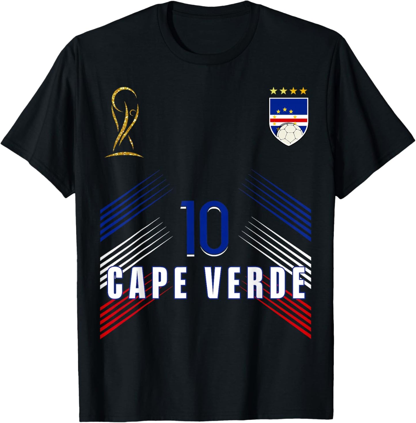 Retro Cape Verde Flag Cape Verdean Pride Lovers T-Shirt - T-Shirt | Black