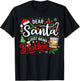 Funny Dear Santa Just Bring Bourbon Christmas Pajamas T-Shirt - T-Shirt | Black