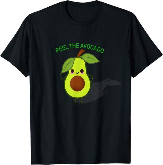 Peel the Avocado Healthy Food Veggie Guacamole T-Shirt - T-Shirt | Black