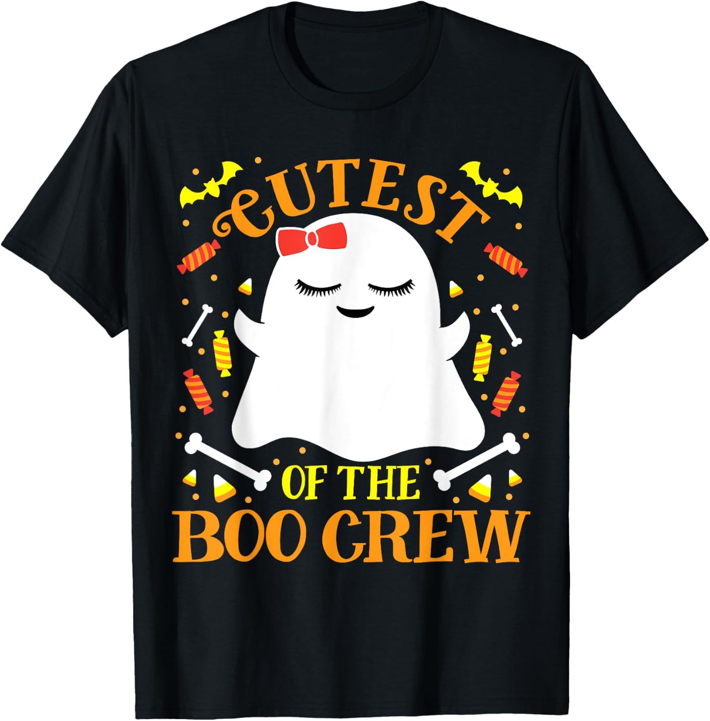 Cutest Boo Crew Ghost Matching Family Set Girls Halloween T-Shirt - T-Shirt | Black