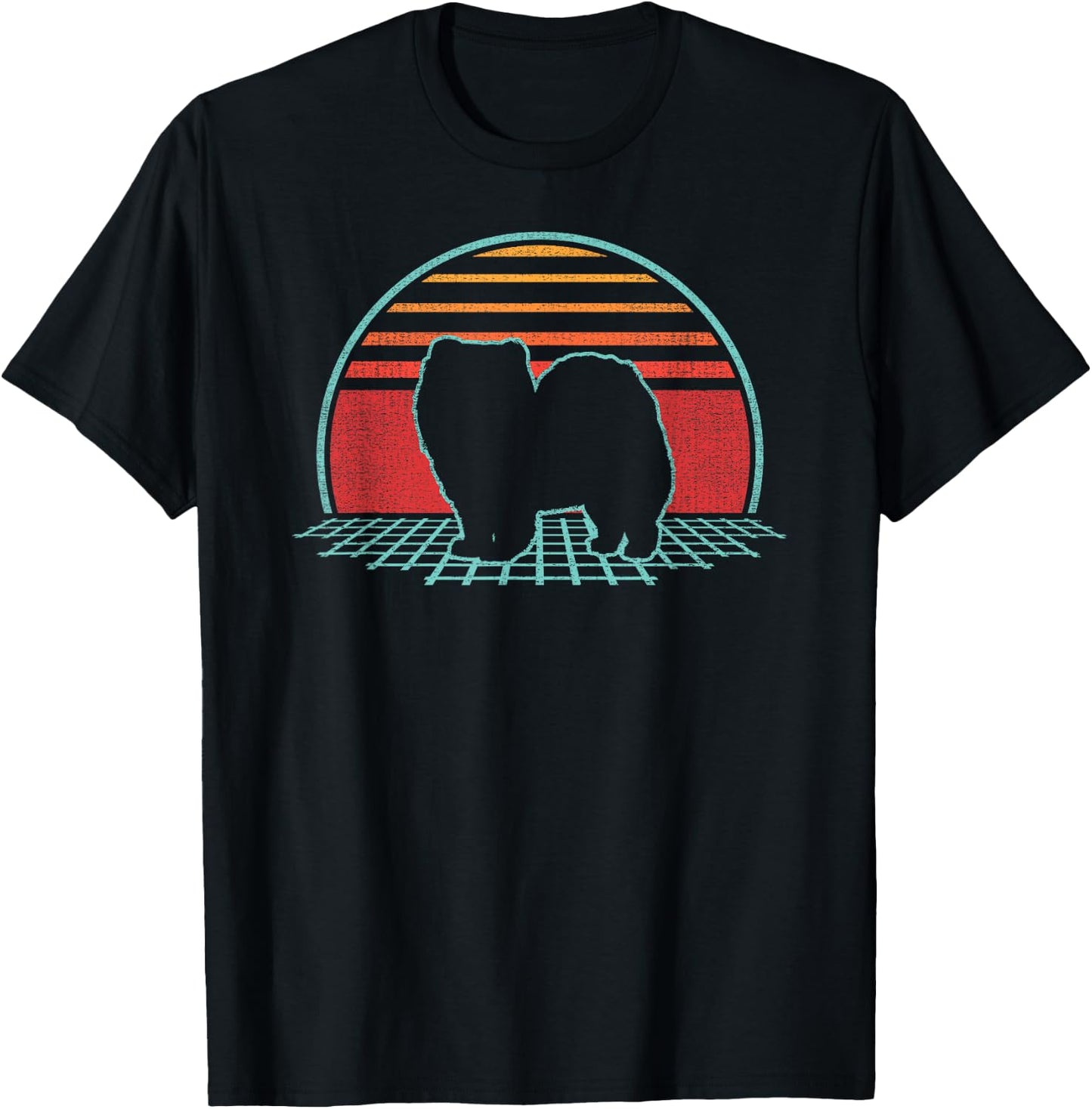 Chow Chow Lover Dog Owner Retro Vintage 80s Style Men Women Girls Kids T-Shirt - T-Shirt | Black