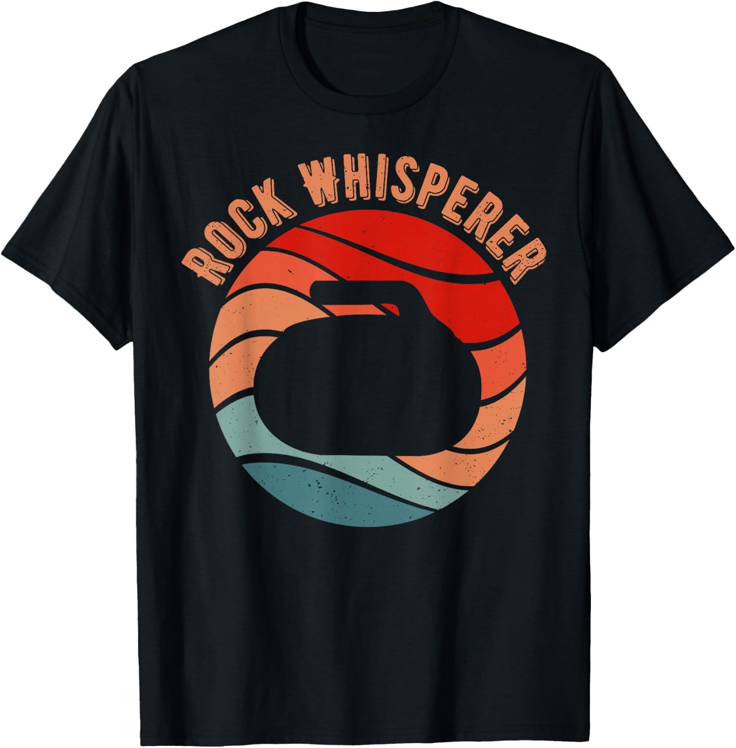 Rock Whisperer Retro Curling Vintage Curler Gifts Man Woman T-Shirt - T-Shirt | Black