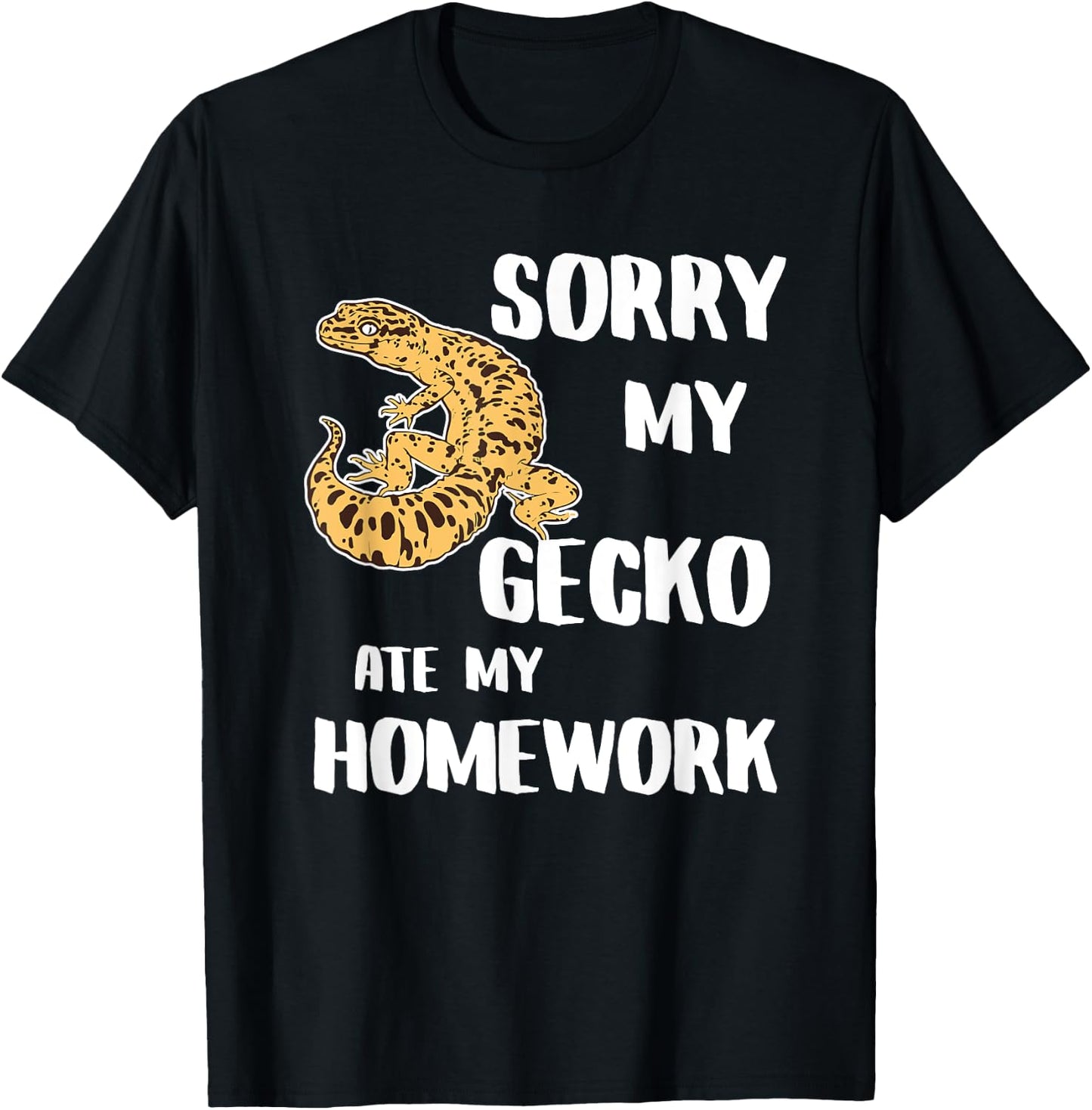 My Leopard Gecko Ate My Homework T-Shirt - T-Shirt | Black