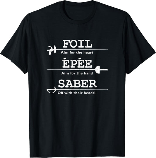 Fencing - Foil Saber Epee Definition Shirt T-Shirt - T-Shirt | Black