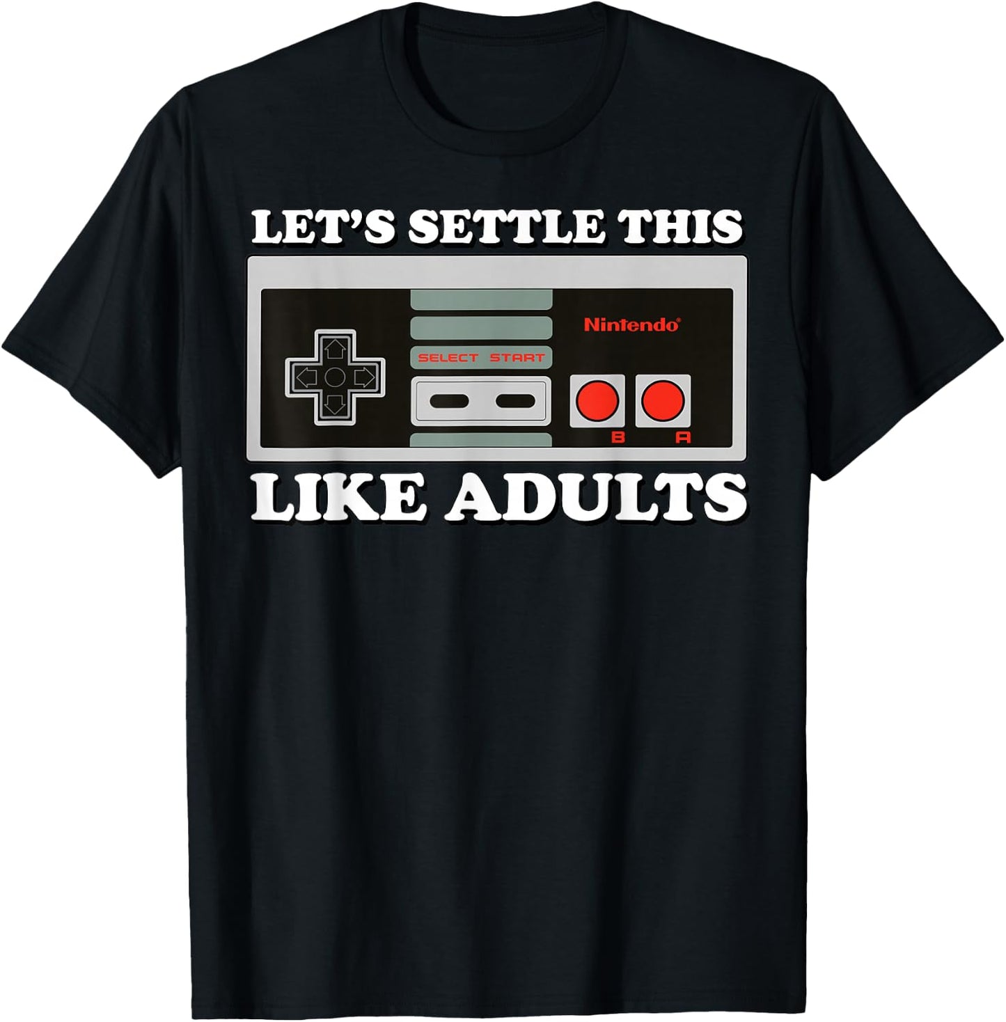 Nintendo NES Controller Let's Settle This Graphic T-Shirt - T-Shirt | Black