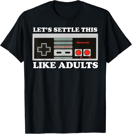 Nintendo NES Controller Let's Settle This Graphic T-Shirt - T-Shirt | Black