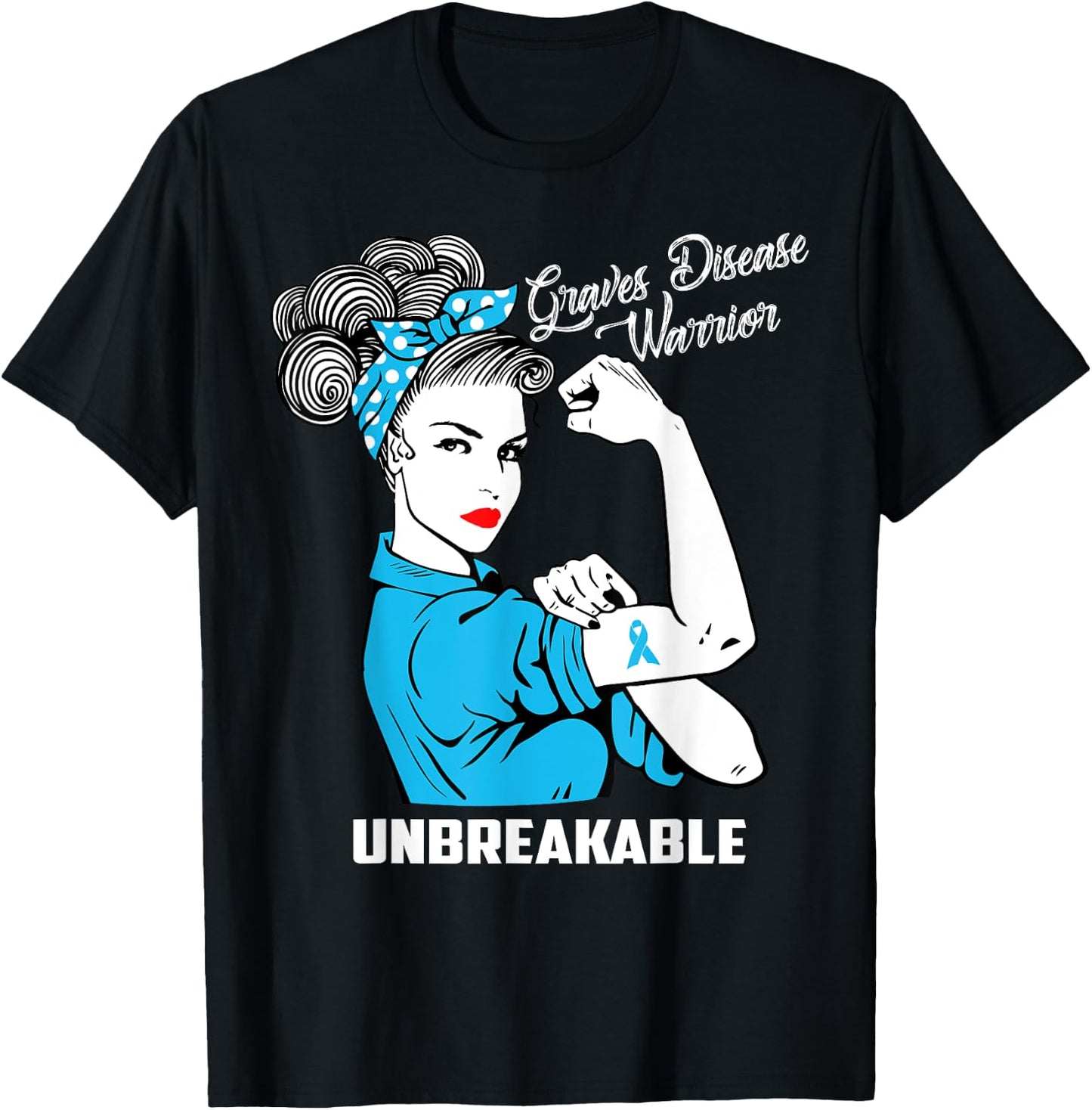Graves Disease Warrior Unbreakable Awareness Gift T-Shirt - T-Shirt | Black