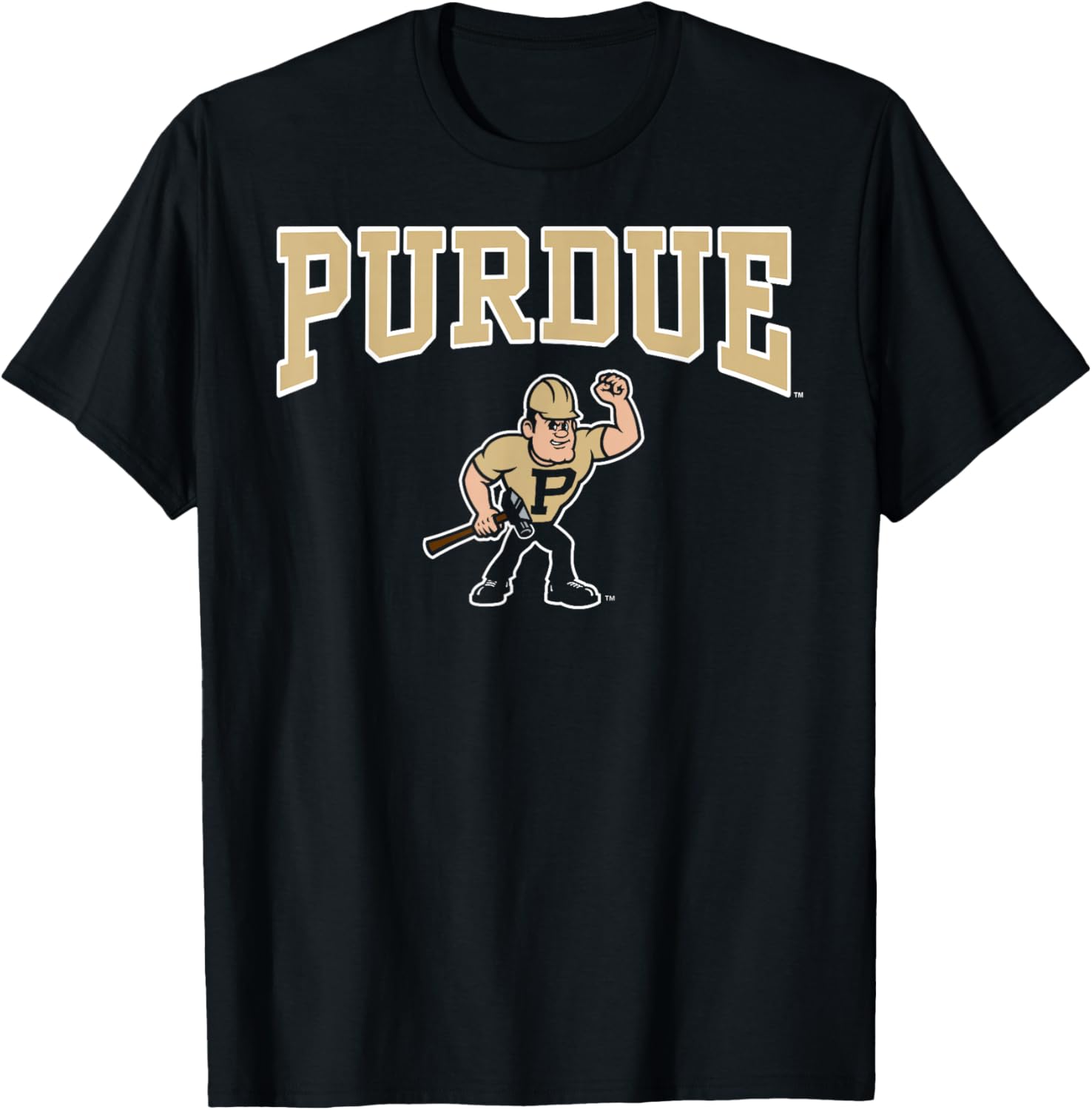 Elite Authentics Black Purdue Boilermakers Arch Logo T-Shirt - T-Shirt | Black