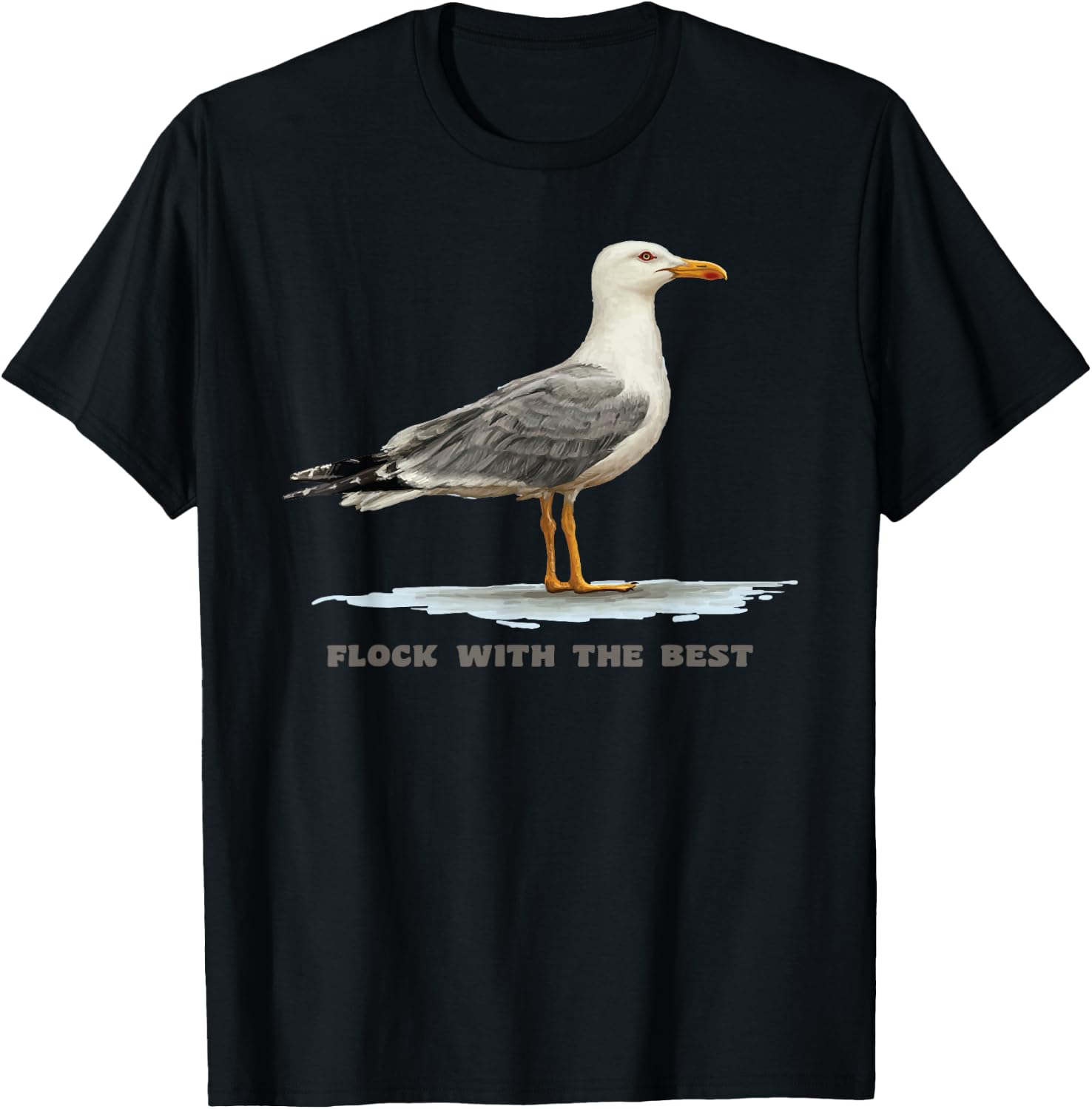 Flock With The Best - Seagull Beach Bird Men Women Girls Kids T-Shirt - T-Shirt | Black