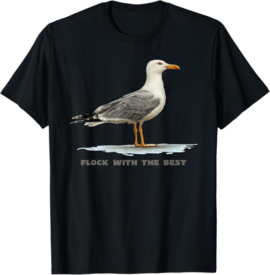 Flock With The Best - Seagull Beach Bird Men Women Girls Kids T-Shirt - T-Shirt | Black