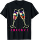 Cheers Champagne Glasses Party Graphic Shirt T-Shirt - T-Shirt | Black