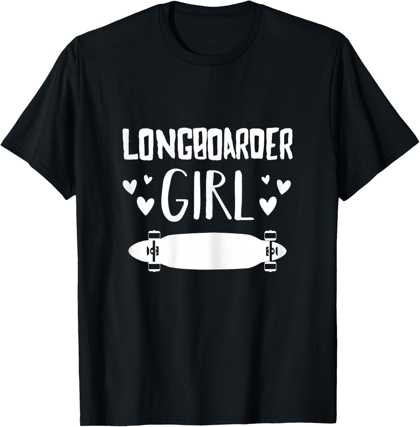 Longboarder Girl Longboard And Longboarding Lovers Gift T-Shirt - T-Shirt | Black
