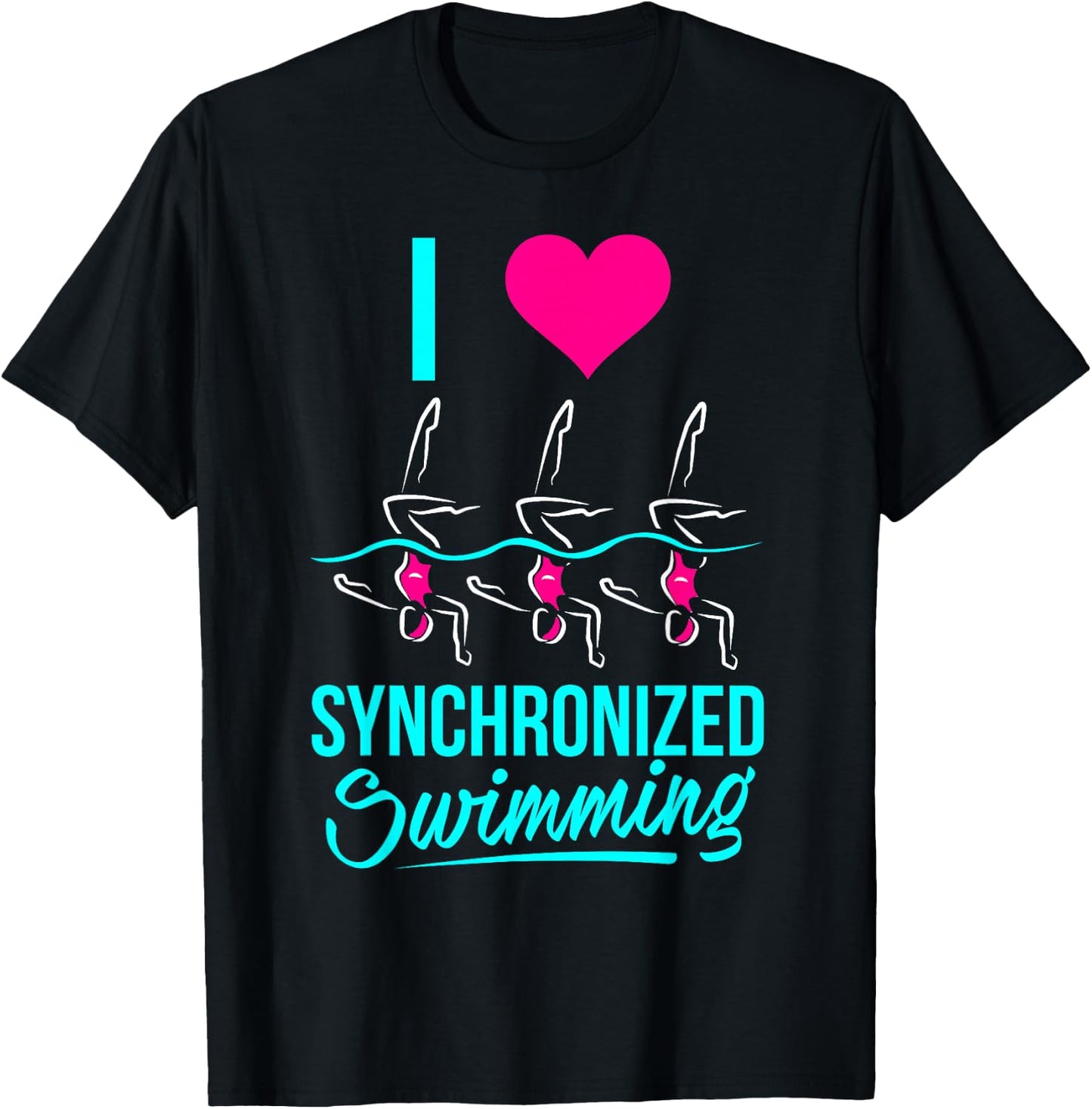 I Love Synchronized Swimming T-Shirt - T-Shirt | Black