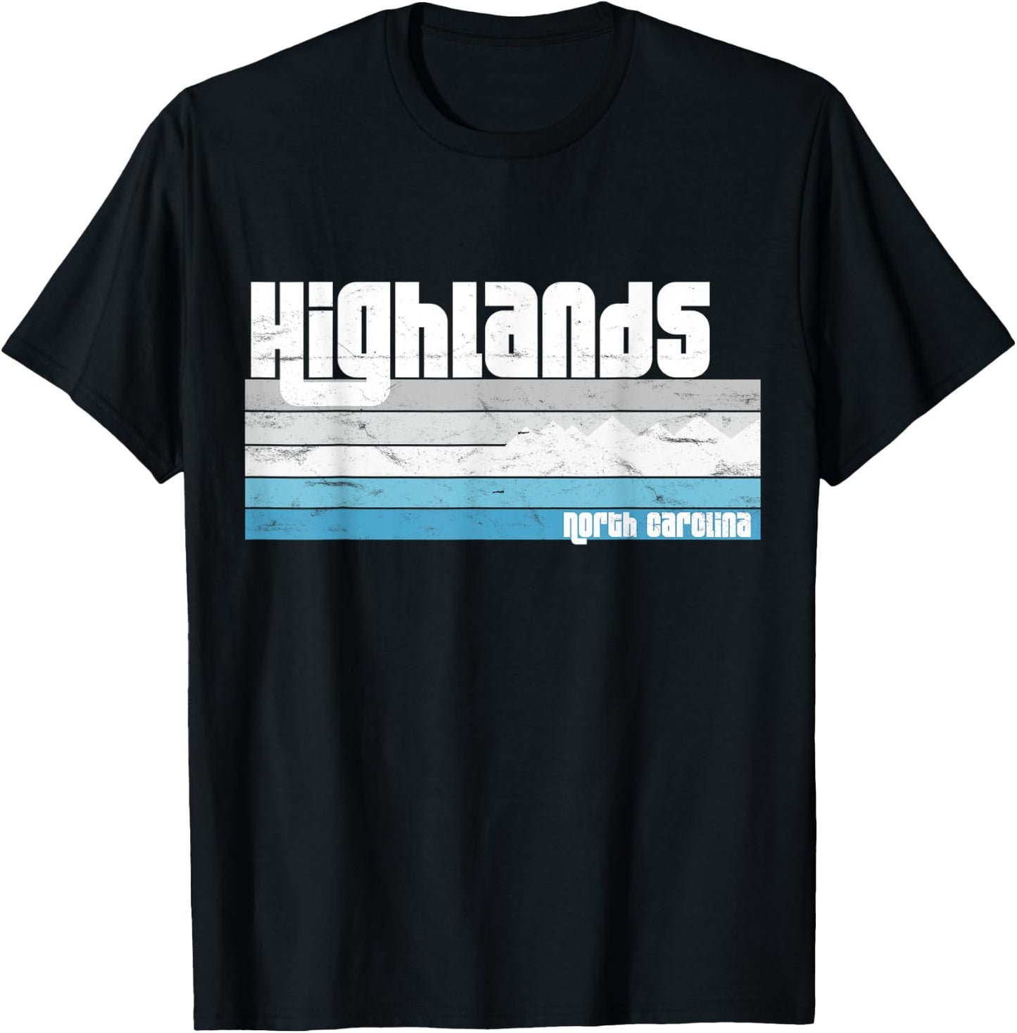 Highlands North Carolina NC Blue Ridge Mountains Winter T-Shirt - T-Shirt | Black