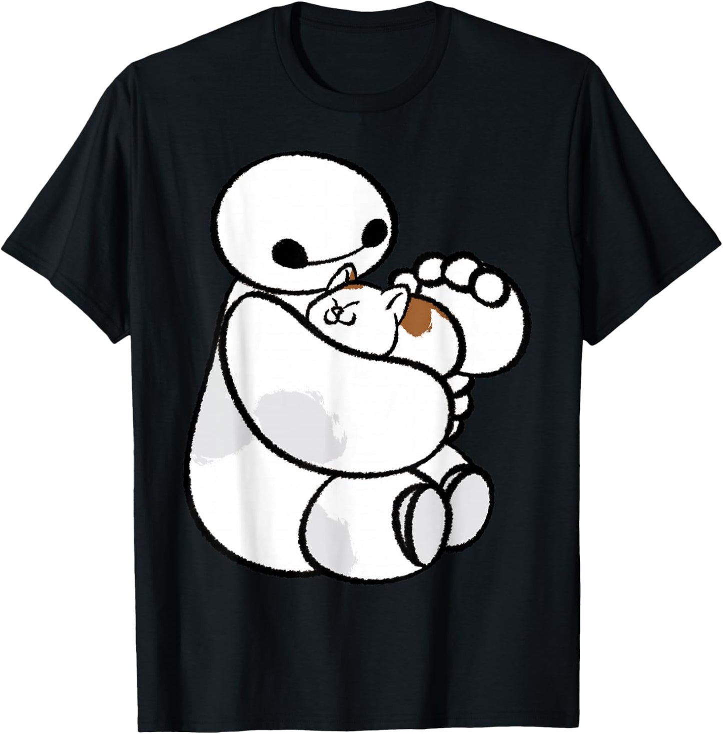 Disney Big Hero 6 Baymax Cat Cute Portrait T-Shirt - T-Shirt | Black