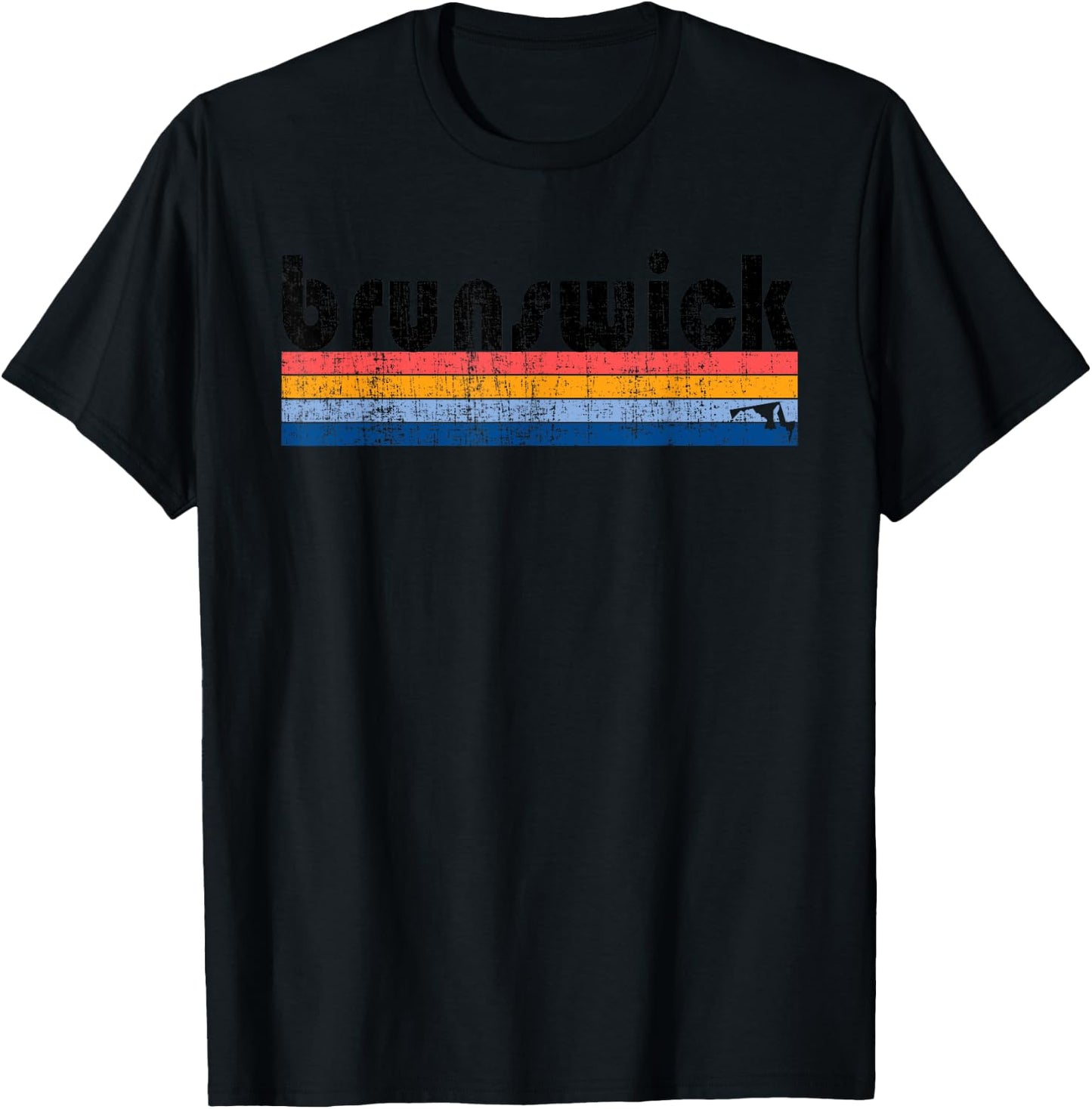 Vintage 80s Style Brunswick MD T-Shirt - T-Shirt | Black