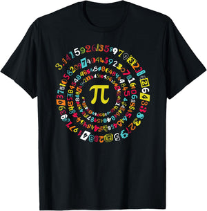 Funny Pi Day Shirt Spiral Pi Math for Pi Day 3.14 T-Shirt - T-Shirt | Black