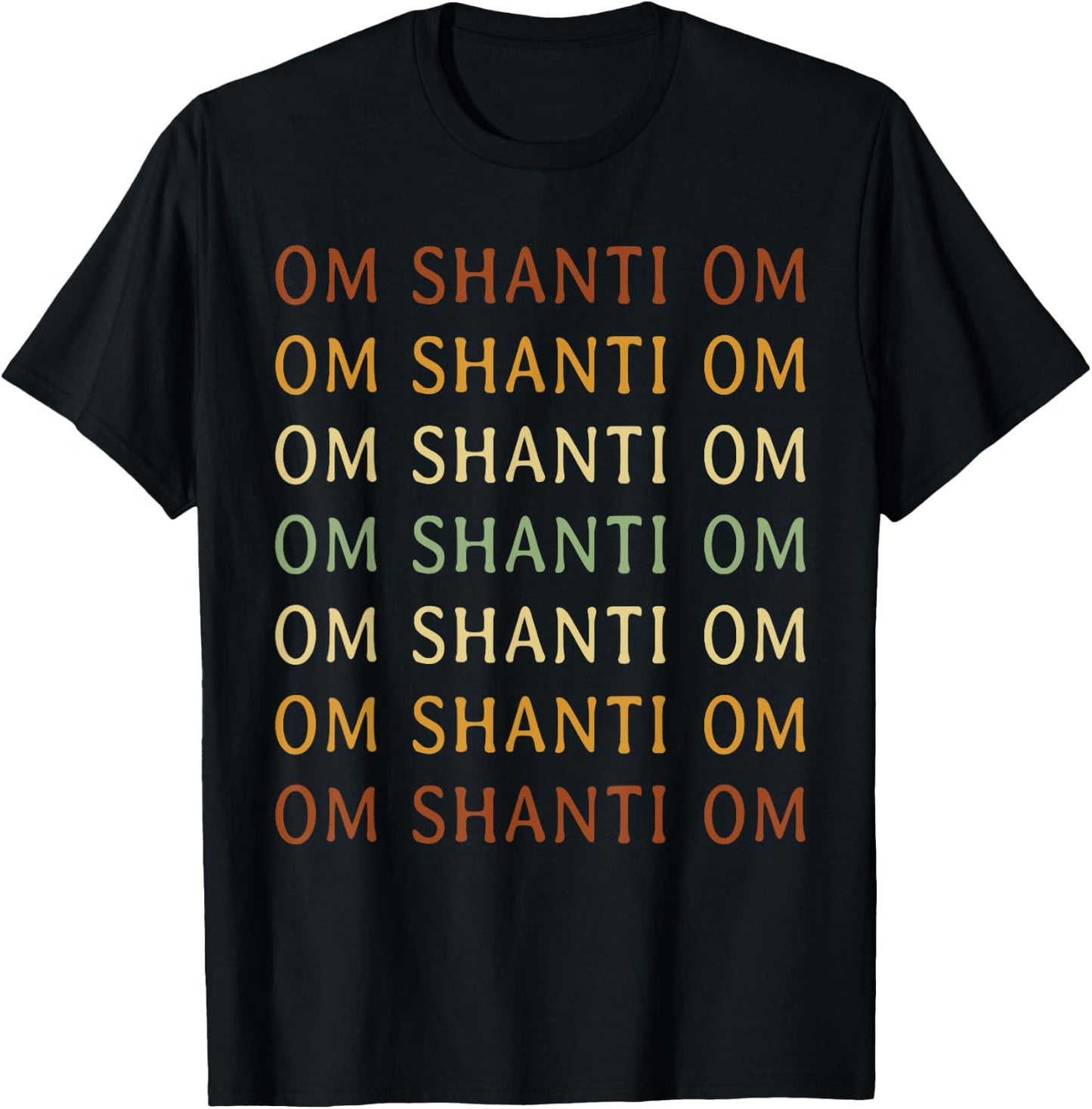 Om Shanti Mantra Shirt Spiritual Om Shanti Om T-Shirt - T-Shirt | Black