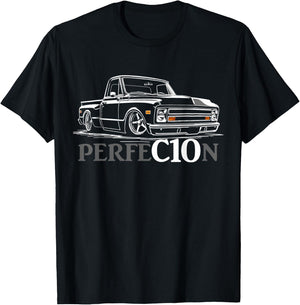 Classic C10 Truck 1967 Stepside Perfection C10 Custom T-Shirt - T-Shirt | Black