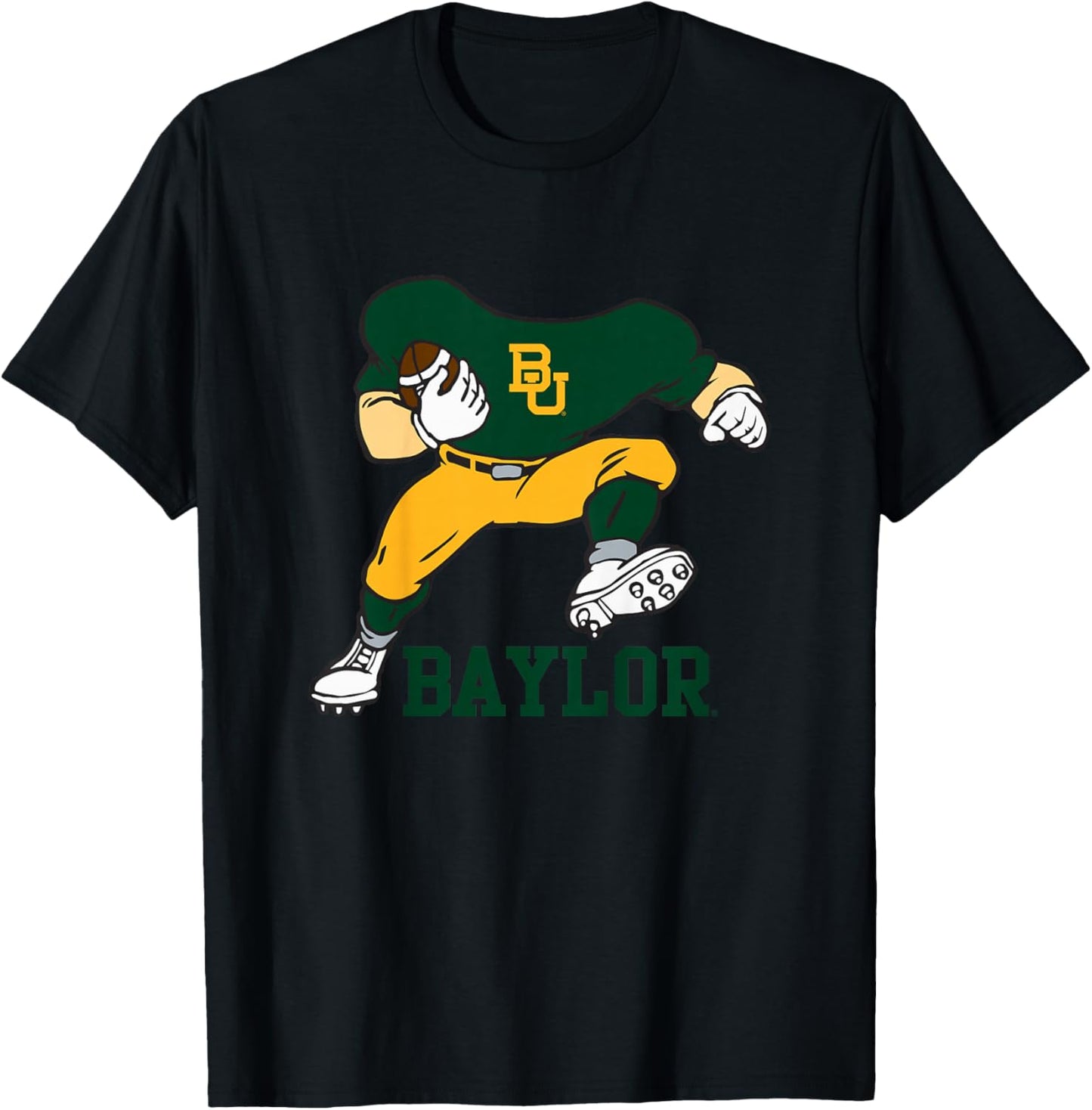 Kids Baylor Bears Kid's Football Player Gray Officially Licensed T-Shirt - T-Shirt | Black