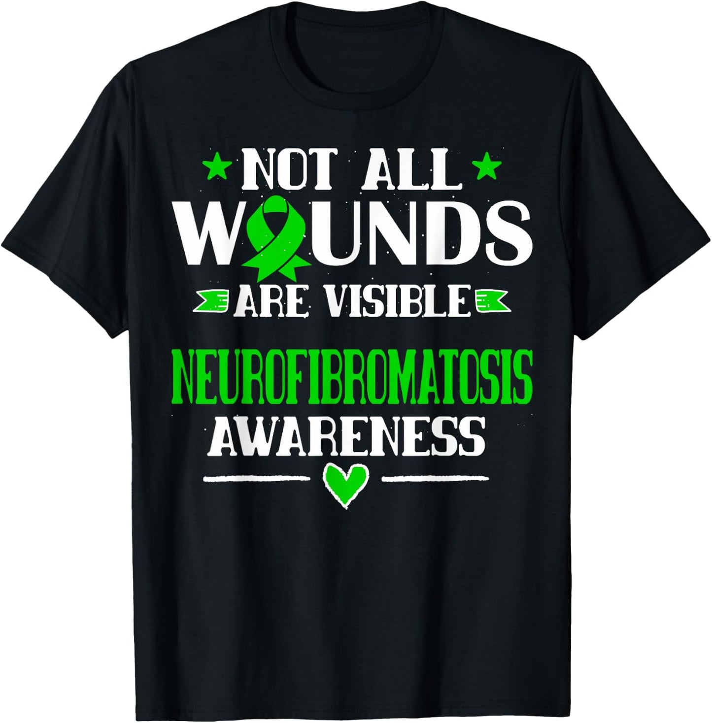 NF1 - Not All Wounds Are Visible Shirt T-Shirt - T-Shirt | Black