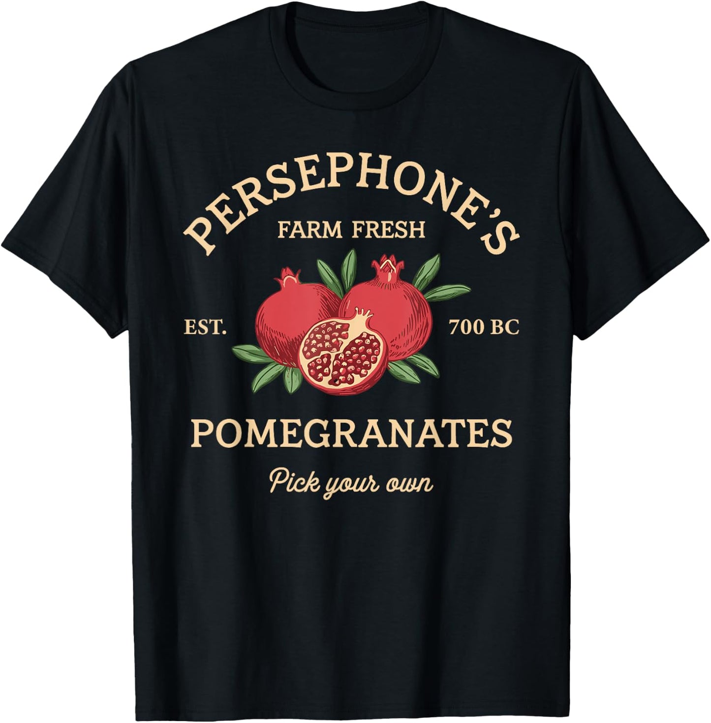 Persephone's Pomegranates Vintage Ancient Greek Mythology T-Shirt - T-Shirt | Black